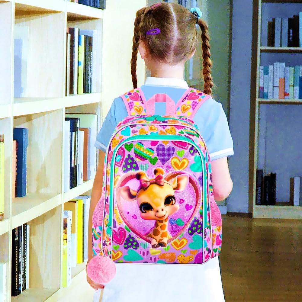 3pcs Backpack for Boys and Girls, 16” Kids Kindergarten Bookbag with Lunch Box, Cute Elementary Backpacks for Boy Girl