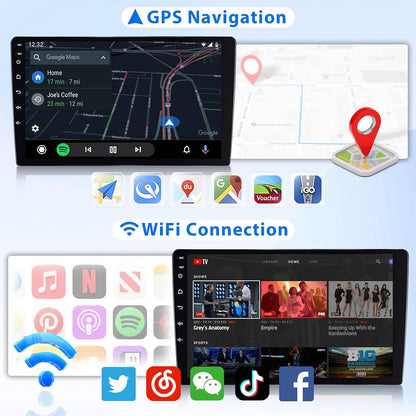 8 Core 6G 128G Android Car Stereo for Honda Civic 2006-2011 Wireless Carplay Android Auto, 10.1’’ Touchscreen Car Radio with Bluetooth GPS Navigation WiFi Mirror Link FM/RDS DSP AHD Backup Camera SWC