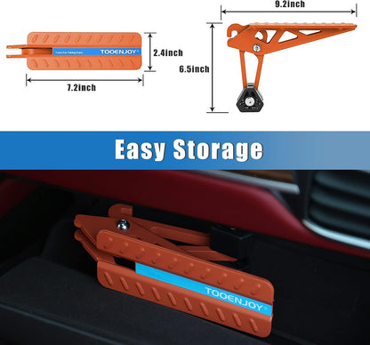 TOOENJOY Universal Fit Car Door Step, Foldable Roof Rack Door Step Up on Door Latch, Supports Both Feet, Easy Access to Rooftop for Most Car, SUV, Truck, Max Load 400 lbs (Orange)