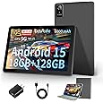 10 Inch Tablet, Android 15 Tablets with 18GB RAM+128GB ROM(Expand to 1TB), Octa Core 1280 * 800 IPS HD Display, 6000mAh Battery, Dual 5MP+8MP Camera, 5G/2.4G WiFi