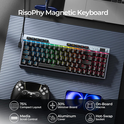 Mechanical Gaming Keyboard,RGB 104 Keys Ultra-Slim Rainbow LED Backlit USB Wired Keyboard with Blue Switches,Durable ABS Keycaps/Anti-Ghosting/Spill-Resistant Mechanical Keyboard for PC Mac Xbox Gamer