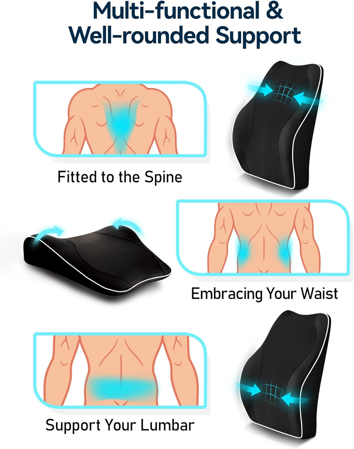 Purilite Select Ergonomic Lumbar Support Cushion