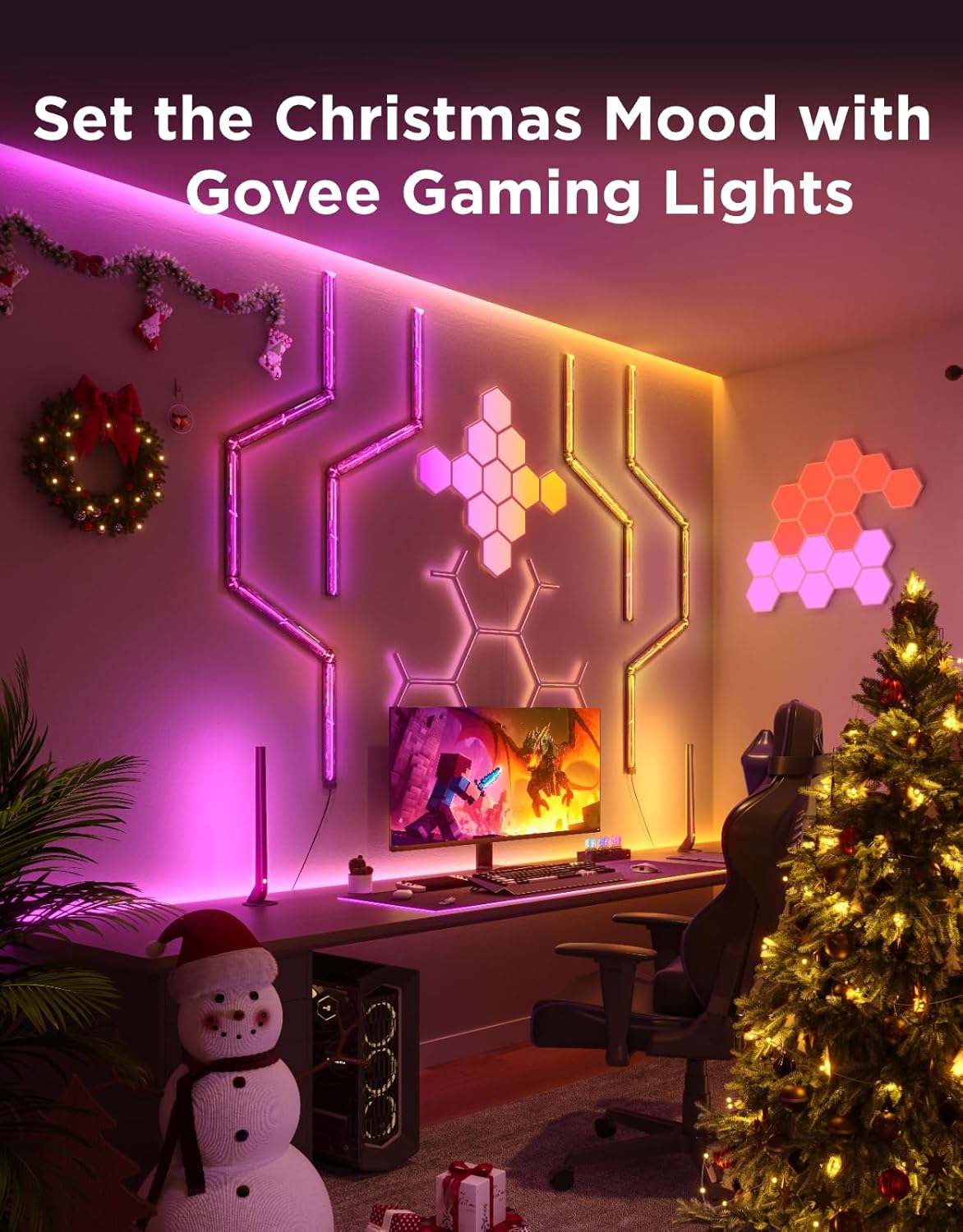 RGBIC Gaming Light Bars with Smart Controller | Color-Changing LED Ambient Lights with Music Sync - PuriLite