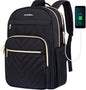 VANKEAN Laptop Backpack for Women Men Work Laptop Bag Fashion with USB Port, Daypacks for College, Business (Black, 15.6 Inch)