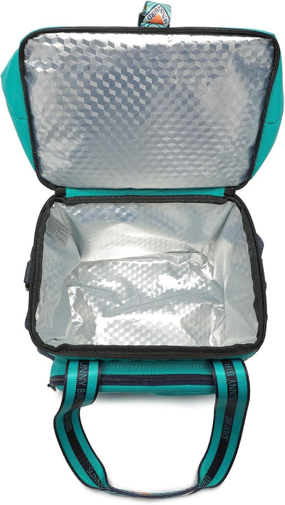 SUNNY BIRD Dual Compartment Lunch Bag Insulated Lunch Box for Women and Men (Green with Boho Strap)