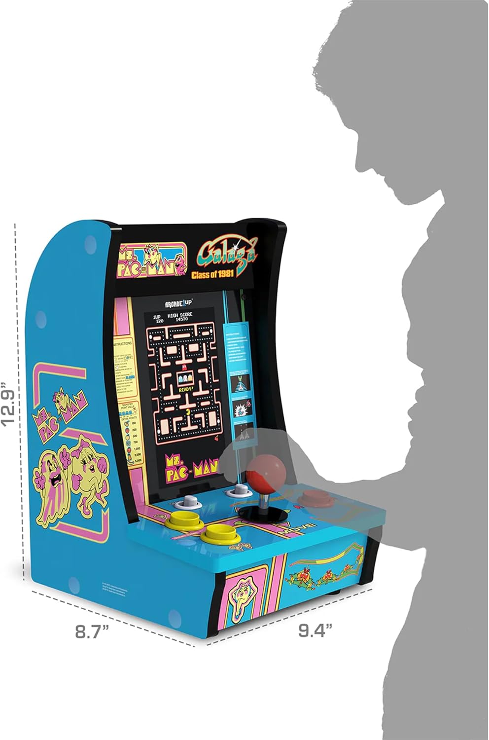 ARCADE1UP Classic Arcade Countercade Machine | 7 Inch Portable Retro Gaming Console with Joystick Controls