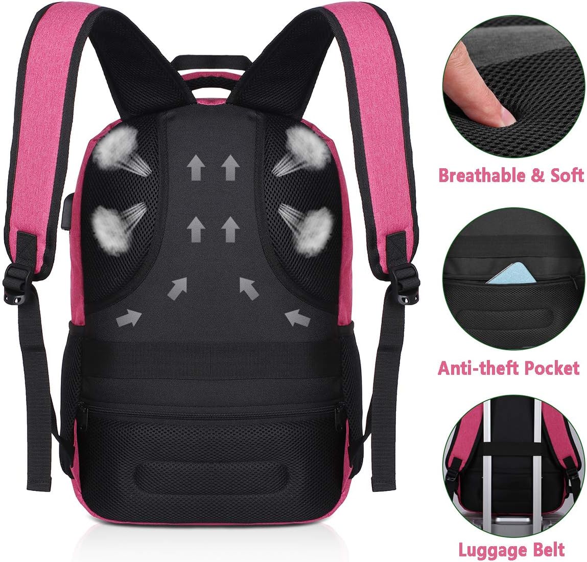 Backpack for Teen Girls,Boys School Backpack for Women with USB,College Backpack,Big Flower