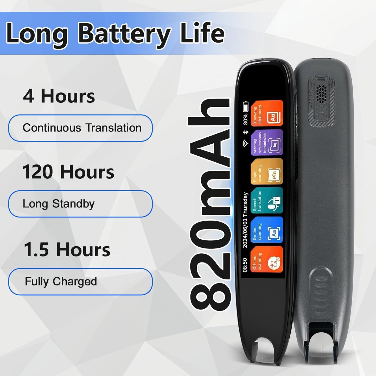 Scan Translation Pen with Camera, 142 Languages Two-Way Instant Translator Pen for Voice, Text, Photo, Offline Online Translation for Business Learning Travel, OCR Digital Reading Pen for Dyslexia