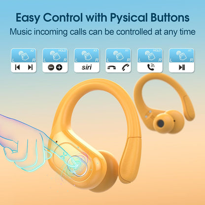 STECEi Wireless Earbuds 75hrs Bluetooth 5.4 Headphone Sport, Bluetooth Earbuds HiFi Stereo Over Ear Bud with Earhooks, ENC Noise Cancelling Mic, IP7 Waterproof Wireless Earphone for Workout/Running