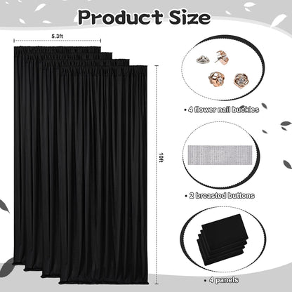 10.6x10Ft White Backdrop Curtain Parties Photo Curtains Backdrop Drapes Fabric for Wedding Birthday Baby Shower Decorations
