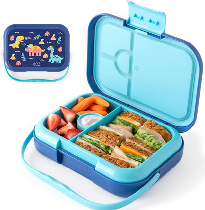 BOZ Kids Bento Lunch Box - 4 Compartment Kids Lunch Containers for Ages 3 to 7 - Leak Proof, Dishwasher Safe