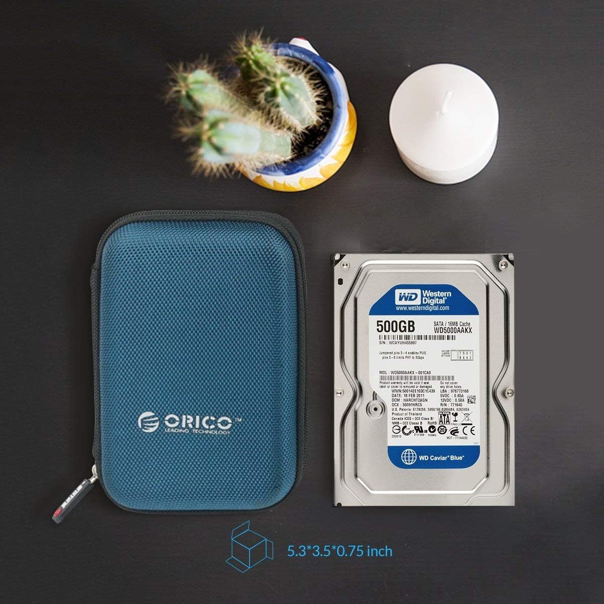 ORICO 5 Pack External Hard Drive Case 2.5 Inch Shockproof Hard Drive Bag Travel Electronics Organizer Carry Case for WD, Toshiba, Seagate, Samsung, Hitachi Hard Drive and Accessories like SD Card, USB Cable, Power Bank, Earphone, Black