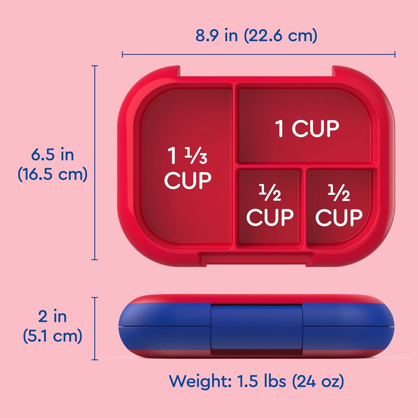 Bentgo Chill Kids Leak-Proof Lunch Box - 4-Compartment Bento Box with Built-In Ice Pack, 3.3 Cup Capacity, PFAS & BPA-Free, Microwave & Dishwasher Safe, Ideal Size for Ages 3 to 7 (Aqua)