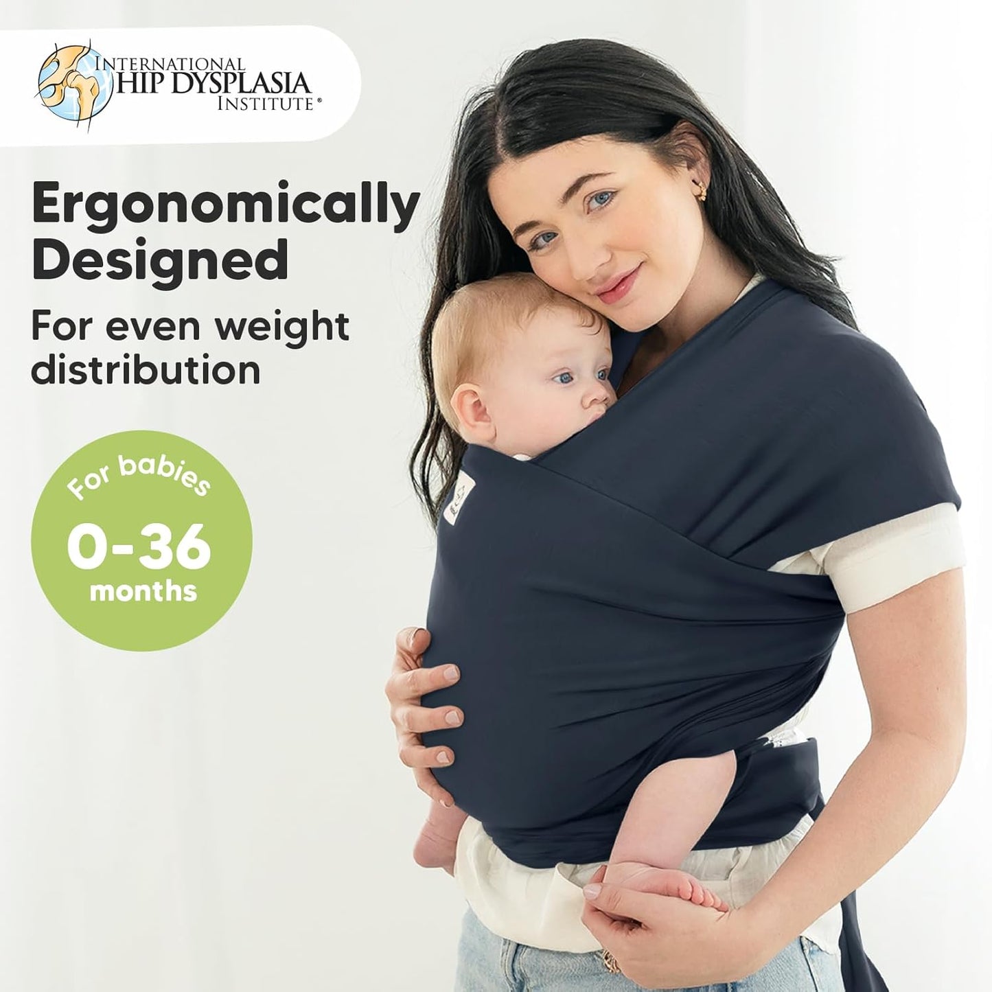 KeaBabies Baby Wrap Carrier - All in 1 Original Baby Carrier Newborn To Toddler Sling, Easy to Wear, Hands Free Bonding, Lightweight, Breathable Infant Wraps (Trendy Black)