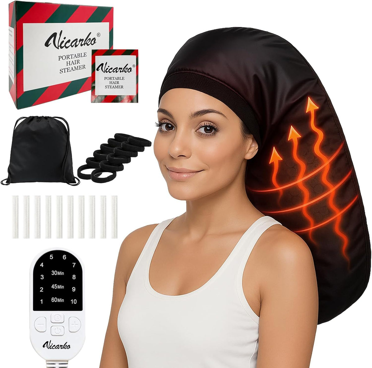 VICARKO Hair Steamer Cap for Deep Conditioning and Natural Hair Home Use
