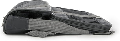 Sherpa Original Deluxe Travel Bag Pet Carrier, Airline Approved & Guaranteed-On-Board - Mesh Panels & Spring Frame, Locking Safety Zippers, Machine Washable Liner - Charcoal Gray, Medium
