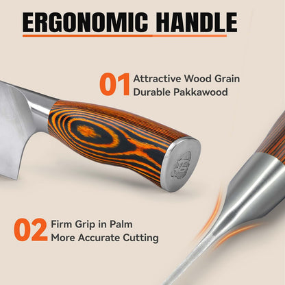 TUO Boning Knife - Razor Sharp Fillet Knife - High Carbon German Stainless Steel Kitchen Cutlery - Pakkawood Handle - Luxurious Gift Box Included - 7 inch - Fiery Phoenix Series
