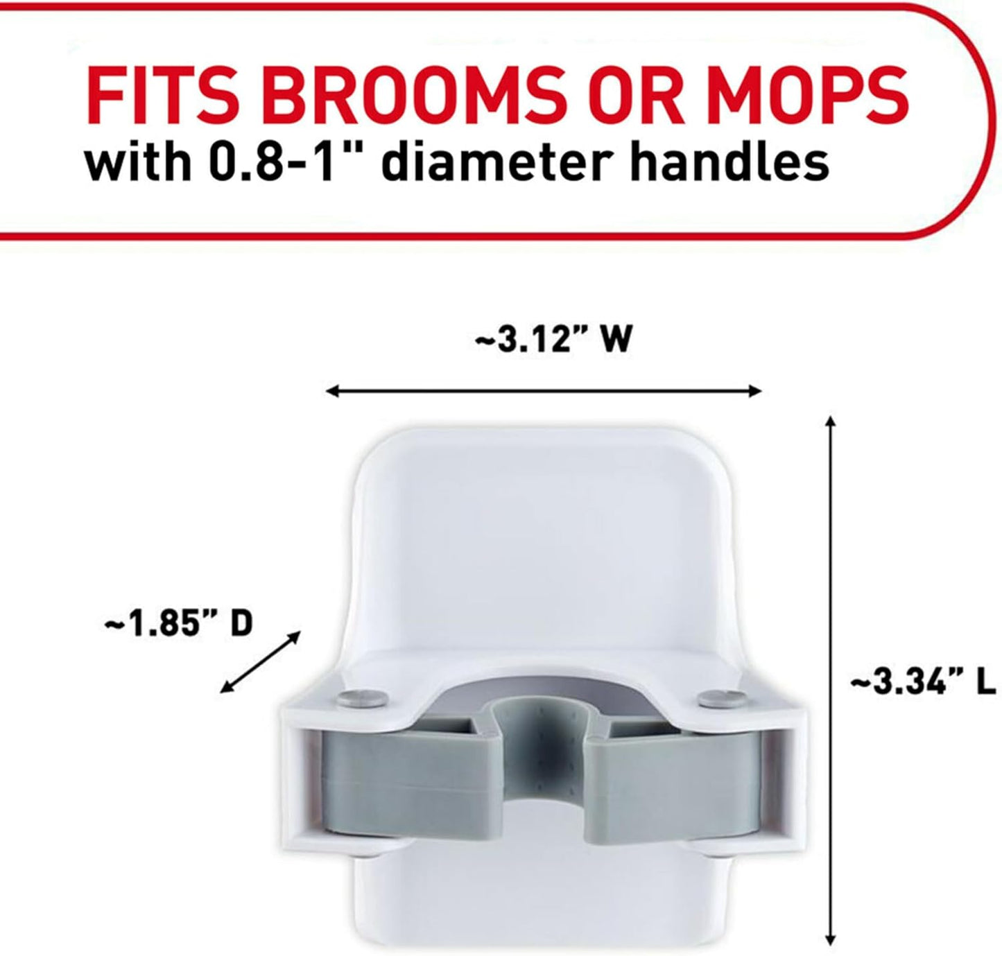 Command Broom and Mop Grippers Wall Hook, Damage Free Hanging Wall Mount Broom and Mop Holder, No Tools Household Cleaning Organizer for Living Spaces, 6 Hangers and 16 Command Strips