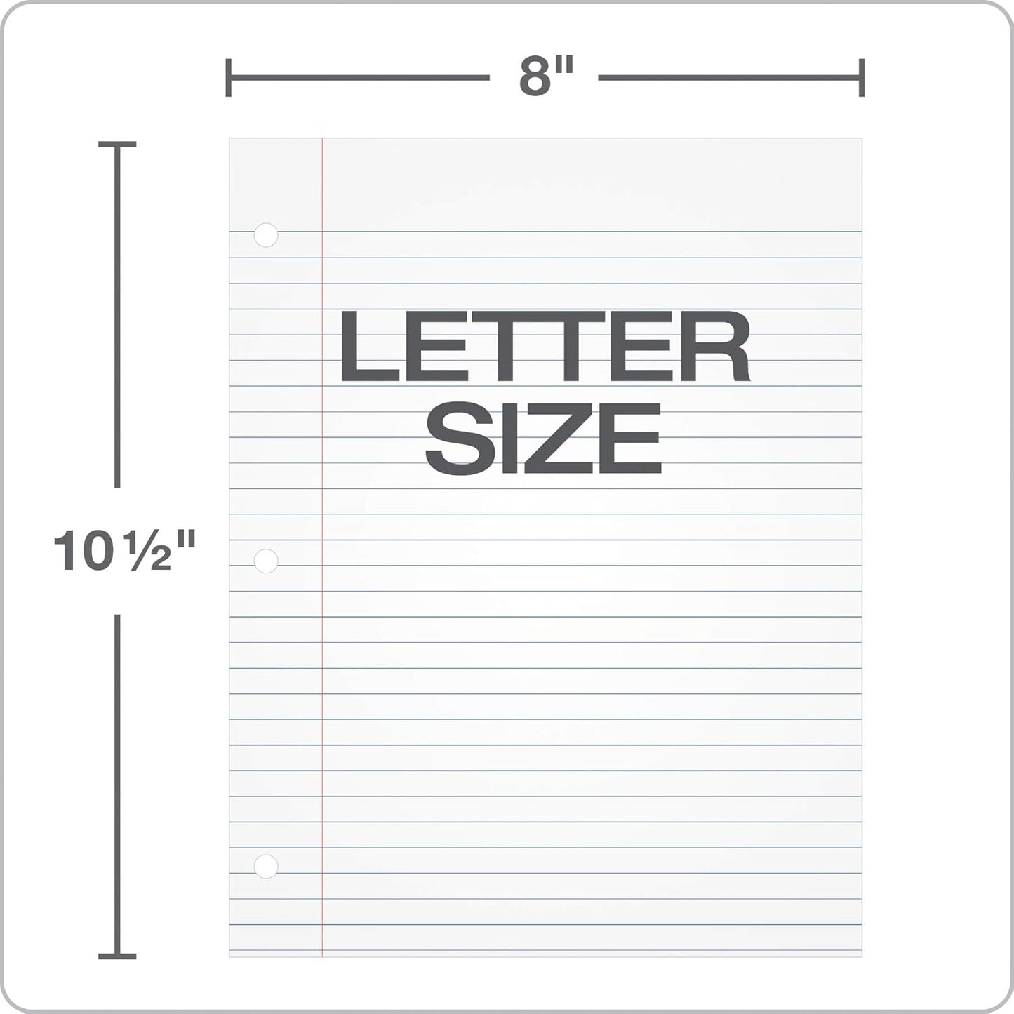Oxford Filler Paper, 8" x 10-1/2" Wide Ruled Paper, 3 Hole Punch, Loose Leaf Notebook Paper for 3 Ring Binders, 500 Sheets, White, for School, Office