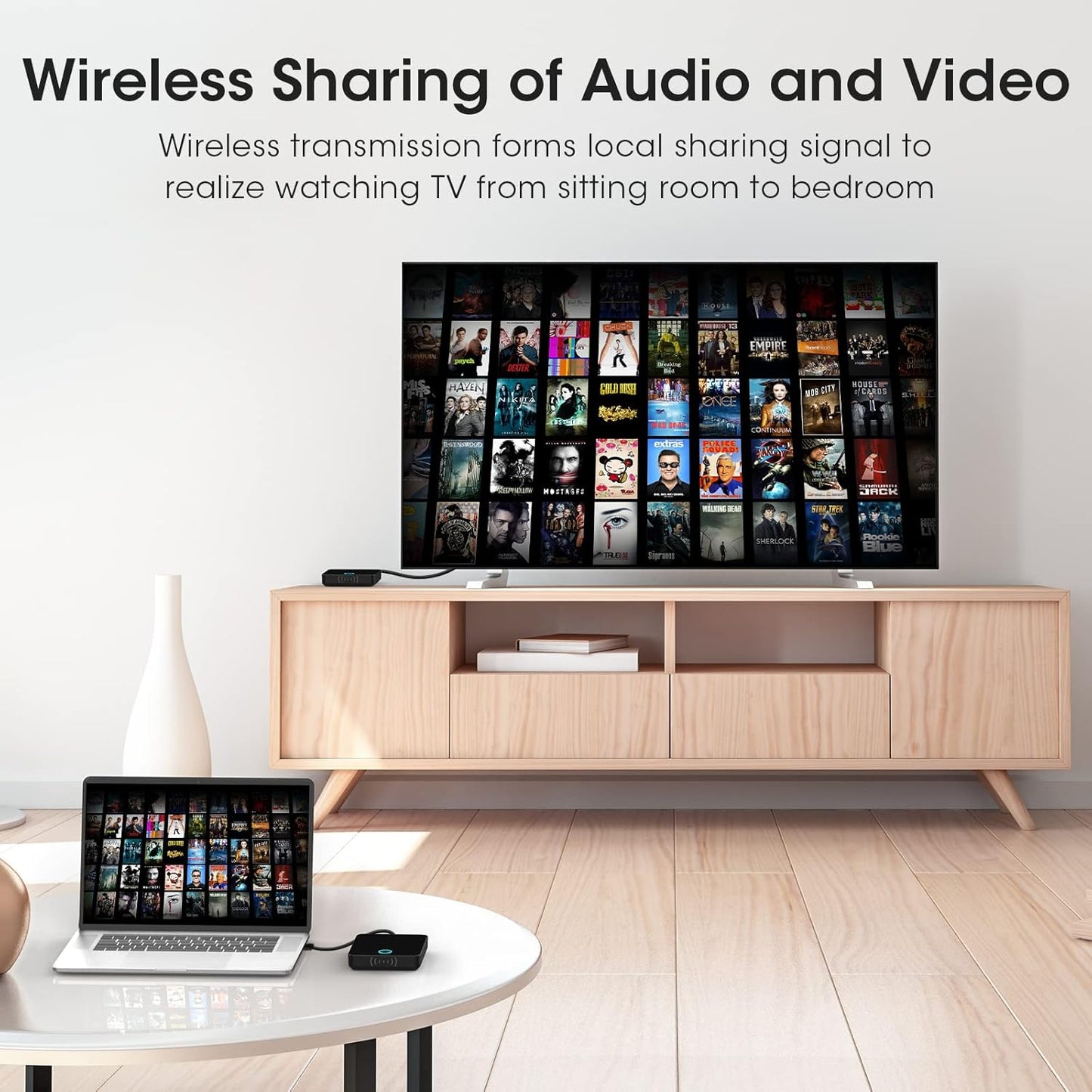 Wireless HDMI Transmitter and Receiver,Binken Wireless HDMI Extender Support 1080P@60 Hz, Support 2.4/5GHz for Streaming Video Audio from Laptop, PC, Camera,STB to HDTV Projector Model 810