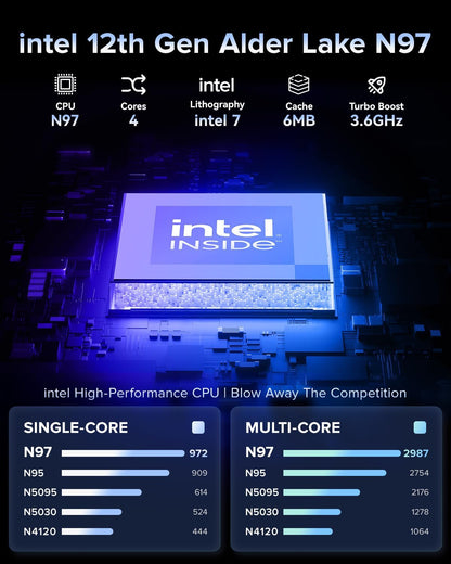 2025 AOC AX15 Laptop, 15.6-inch FHD (1920 x 1080) Display, Intel N97(4C/4T) Processor, 16GB DDR4 RAM, 512GB SSD, Windows 11 Pro, WiFi5, BT5.0, 38Wh Battery