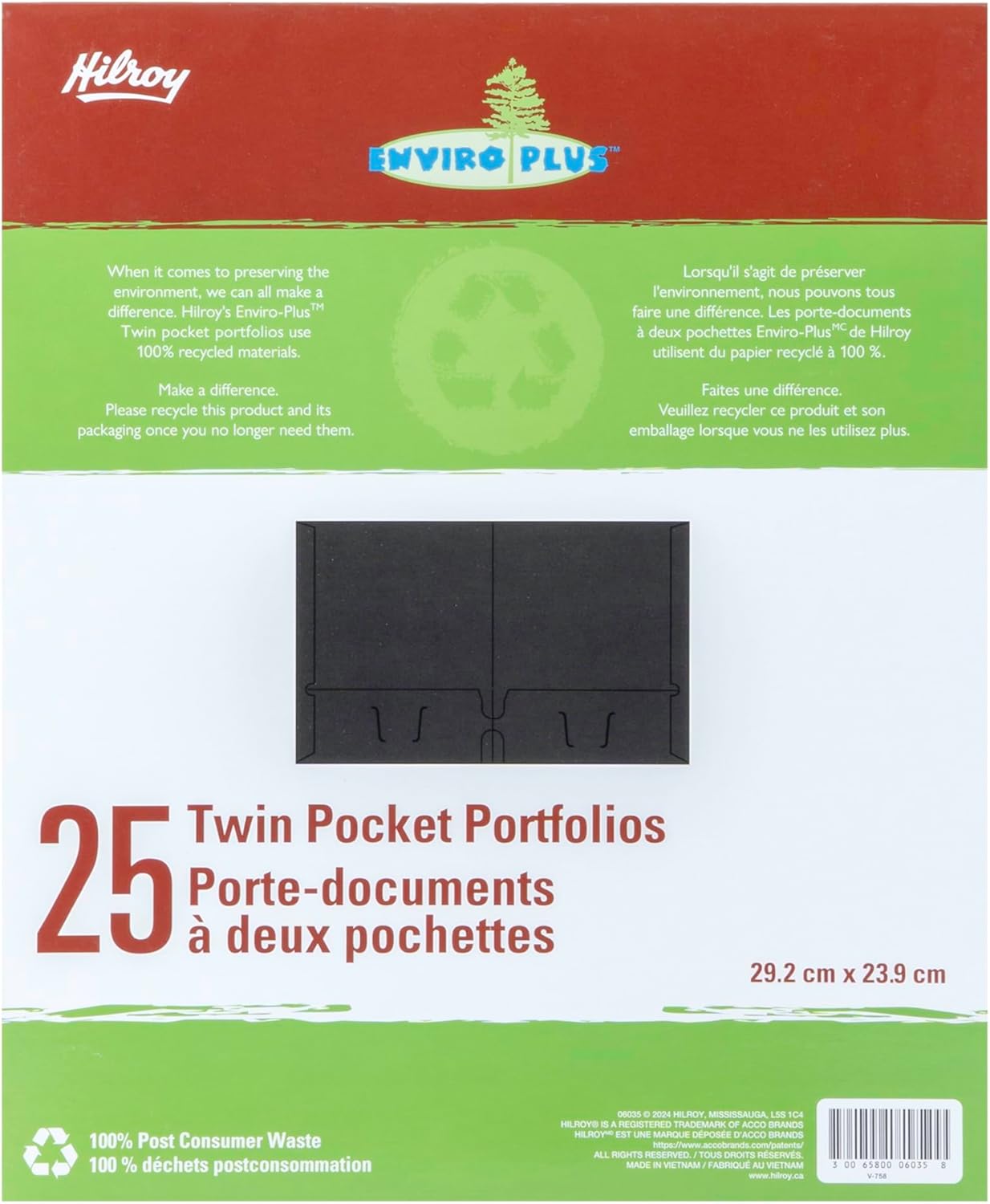 Hilroy Twin Pocket Portfolios, 9.5" x 11.75", 4-Pack, Assorted Colours (06042)