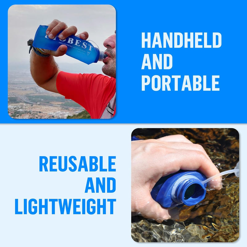 UTOBEST Soft Flask Running Water Bottle Collapsible Water Bottle for Trail Running Hydration Pack Hiking Cycling Climbing 150ML/250ML/350ML/450ML/500ML/550ML