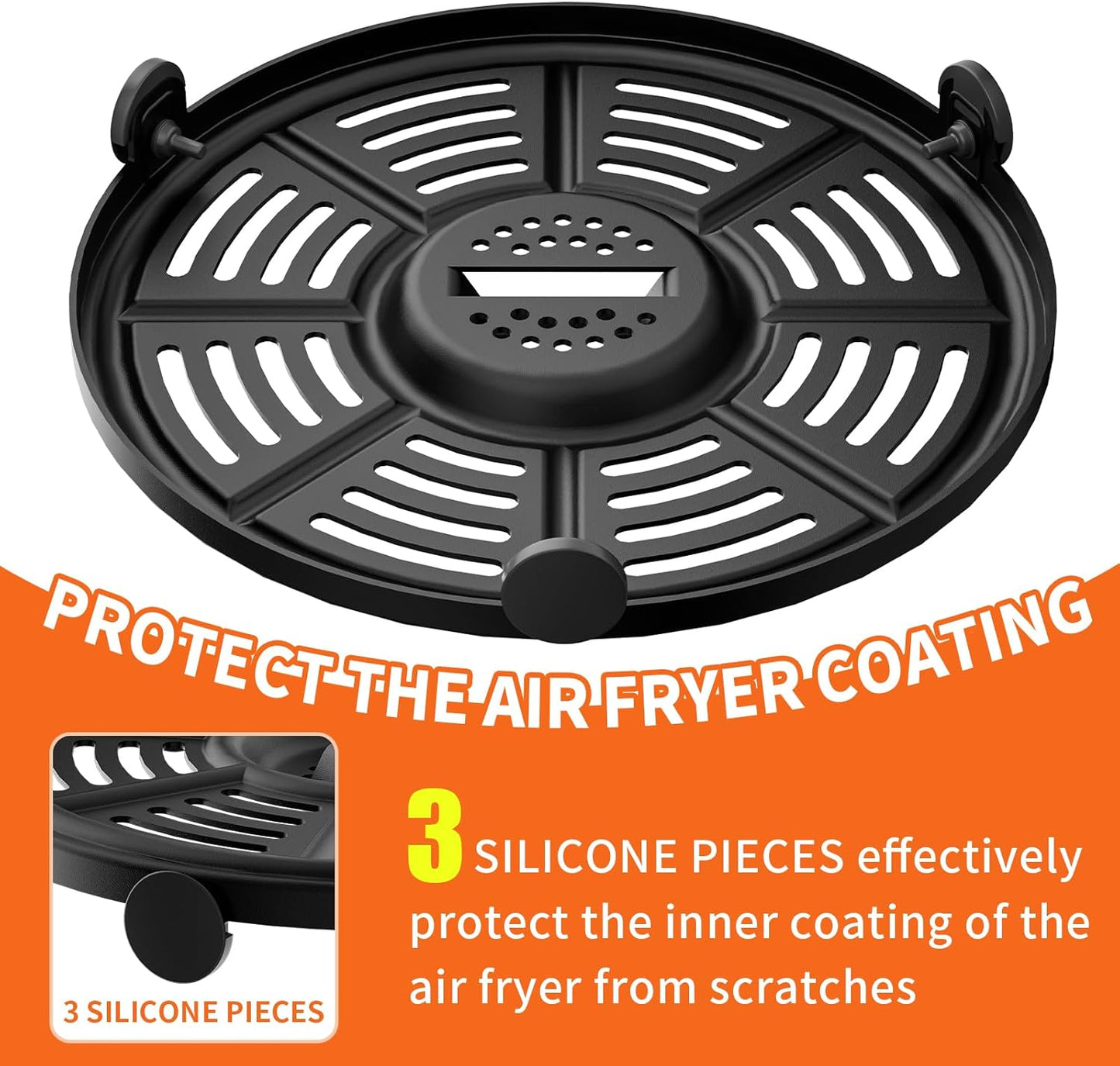Air Fryer Basket Replacement Basket and Tray for Ninja AF161, Air Fryer Accessories for Ninja AF150 and AF161, Non-Stick Air Fryer Basket with Cover for Ninja AF150 and AF161, Dishwasher-Safe Basket