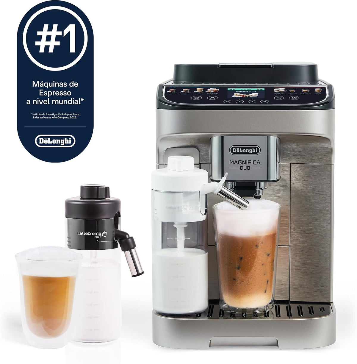 Automatic Espresso Machine with Milk Frother | 20 Hot & Cold Drinks, Built-In Grinder and Touchscreen