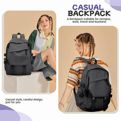 School Backpack for Women Men College High School Bags for Boys Girls Casual Daypack Laptop Backpack Waterproof Black Bookbag Travel Rucksack
