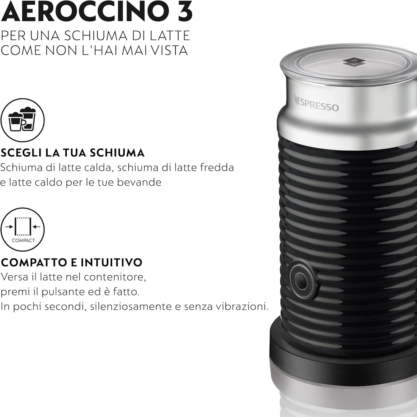 Aeroccino 3 (Milk frother) NESPRESSO (Black) Mains operated - stand alone by Aeroccino 3