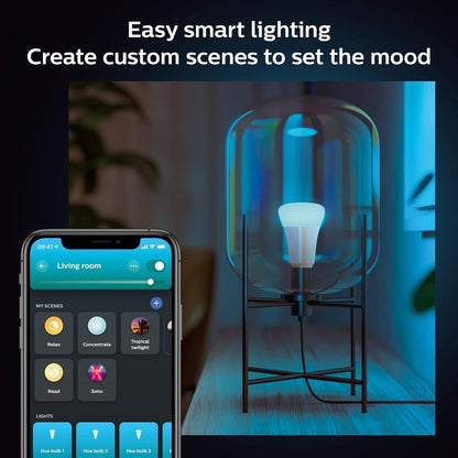 Philips Hue White and Colour Ambiance A19 E26 LED Smart Bulb, Bluetooth & Zigbee Compatible (Hue Hub Optional), Works with Alexa & Google Assistant A Certified for Humans Device (562785),3 Pack