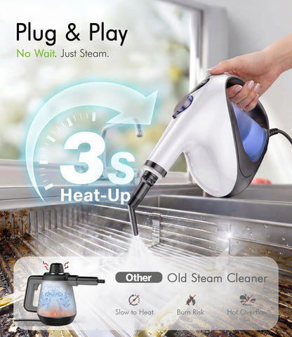Handheld Steam Cleaner for Home Cleaning 3s Instant Heat-Up No Need to Wait