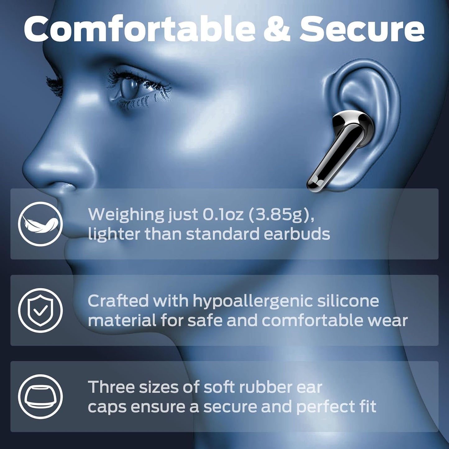 Monster N-Lite 203 AirLinks Wireless Earbuds, Bluetooth 5.3 Headphones HiFi Stereo, Wireless Earphones with 30H Playback, Type-C Charging, HD Clear Call, Touch Control, IPX6 Waterproof in-Ear Earbuds