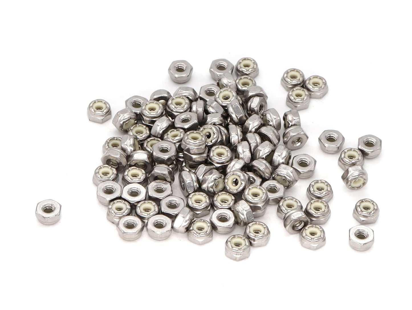 binifiMux 50pcs 1/4-20 Nylon Inserted Self Locking Nuts 304 Stainless Steel