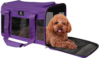 X-ZONE PET Cat Carrier Dog Carrier Pet Carrier for Small Medium Cats Dogs Puppies of 15 Lbs,Airline Approved Soft Sided Pet Travel Carrier,Dog Carriers for Small Dogs - Black Grey Purple Blue Brown