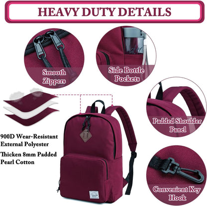 VASCHY Lightweight School Backpack for Women with Sleeve for 14" Laptop