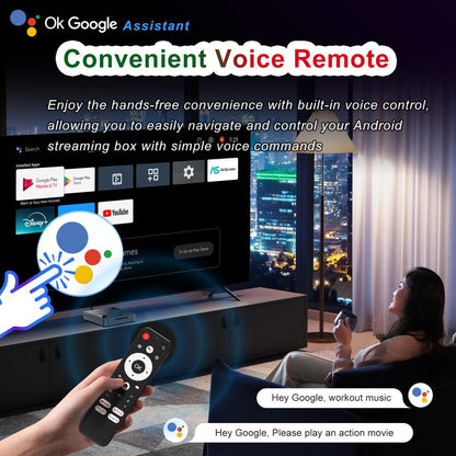 LEFFOT Android TV Box 14, 2025Smart 4K UHD Steaming Devices for TV,2GB RAM + 16GB ROM,Home Smat TV Box,with HDR10,2.4G&5G WiFi 6,BT 5.0 RK3518