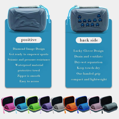 Cooling Towels,Breathable Instant Quick Drying Cool Towel, Microfibre Towel with Zip Storage Case, Cooling Neck Wrap for Men Women, Ice Towels for Gym Workout Running Yoga (Blue)