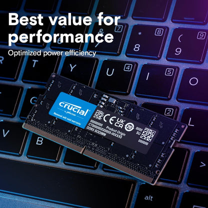 Crucial 128GB Kit (2X64GB) DDR5 RAM 5600MHz (or 5200MHz or 4800MHz) Laptop Memory Kit, SODIMM 262-Pin, Compatible with Latest Intel Core Ultra and AMD Ryzen 8000 & Above – CT2K64G56C46S5