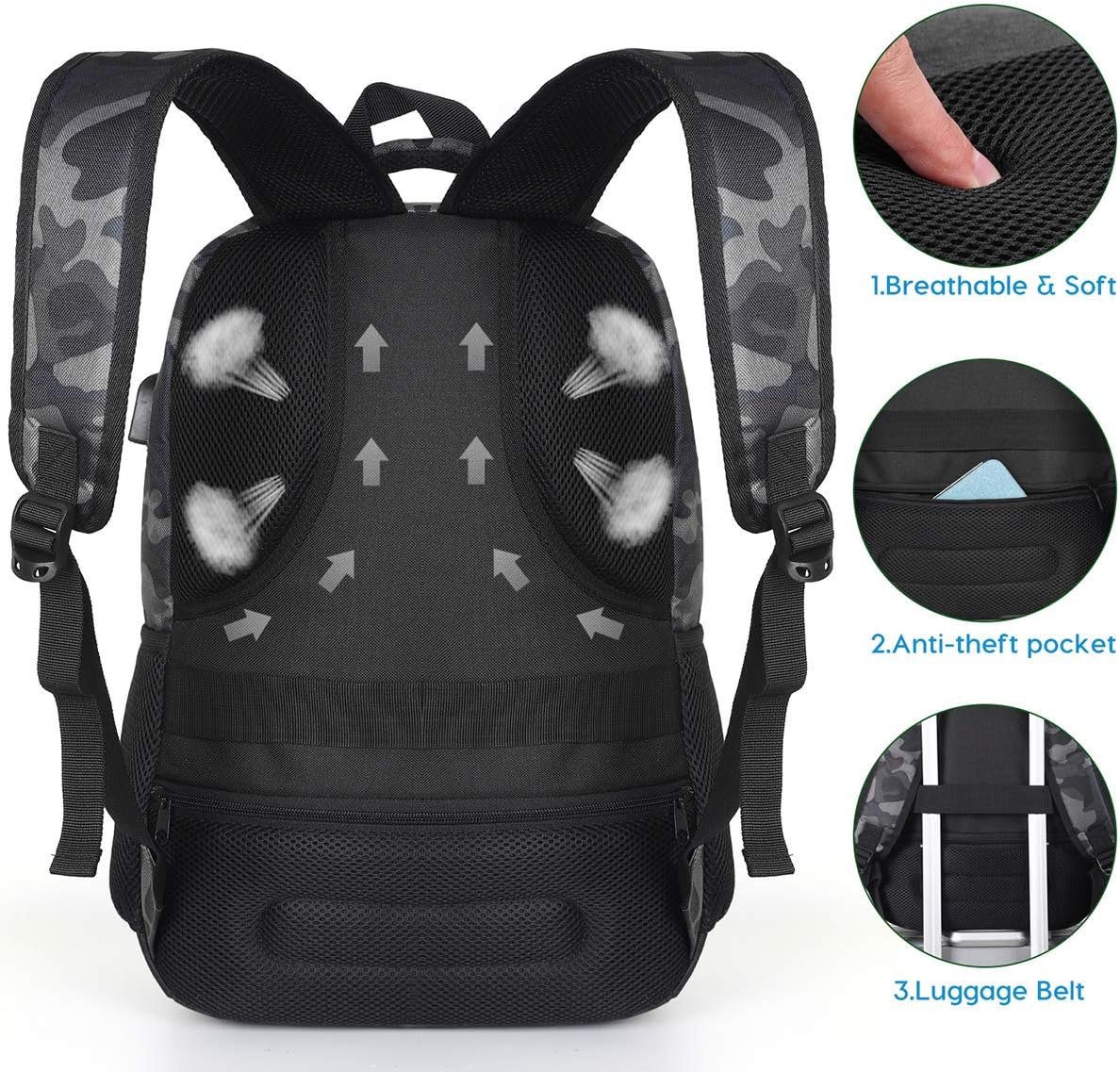 Backpack for Teen Girls,Boys School Backpack for Women with USB,College Backpack,Big Flower
