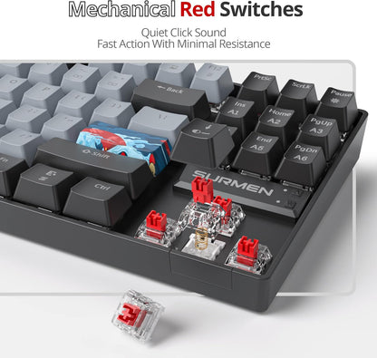 Owpkeenthy Full Size Green Mechanical Gaming Keyboard with Number Pad, Wired 100% Office NKRO Keyboard RGB Backlit 104 Keys with Red Switch for PC Gamer (104 Matcha)