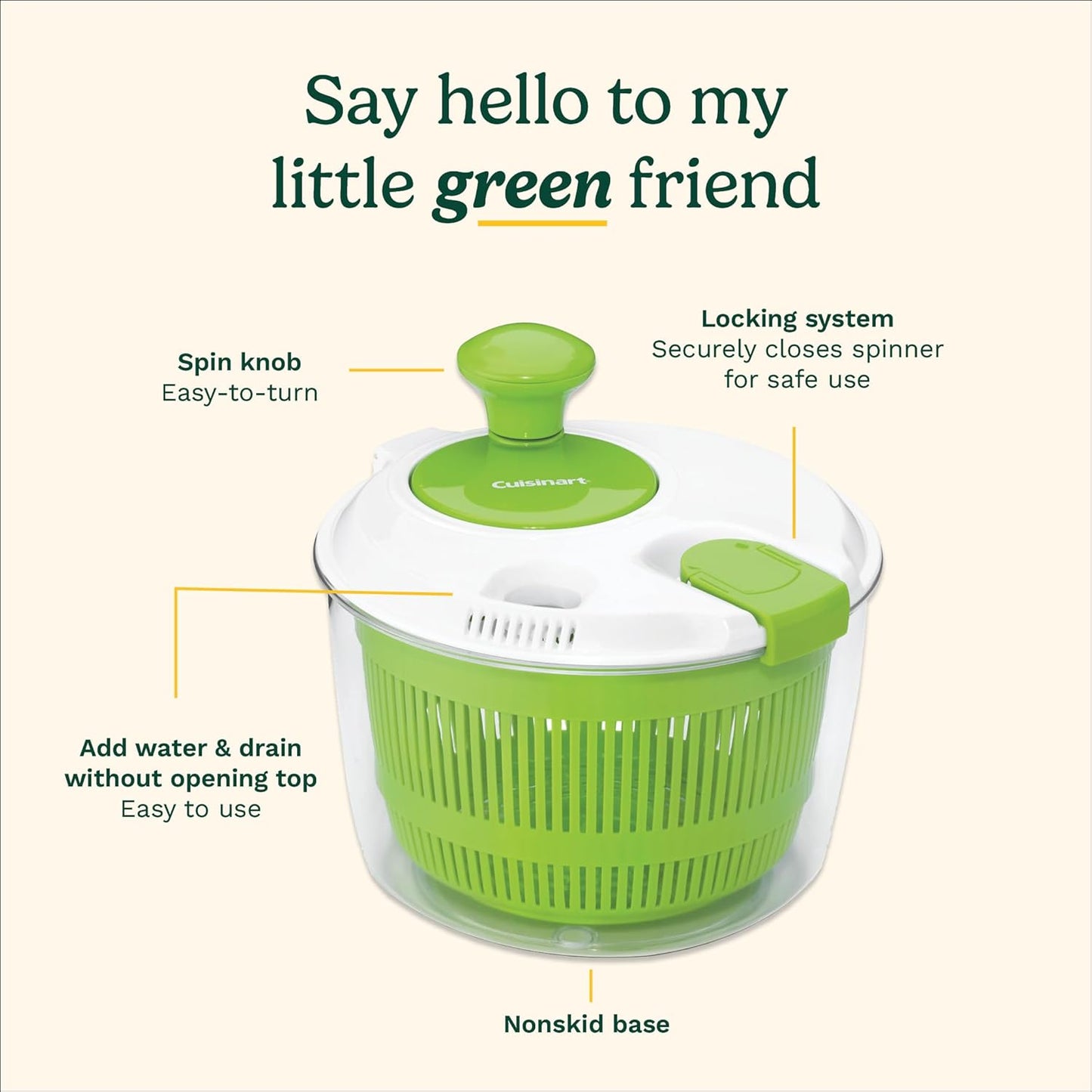 Cuisinart Salad Spinner with Easy-to-Spin Knob (CTG-00-SASC)