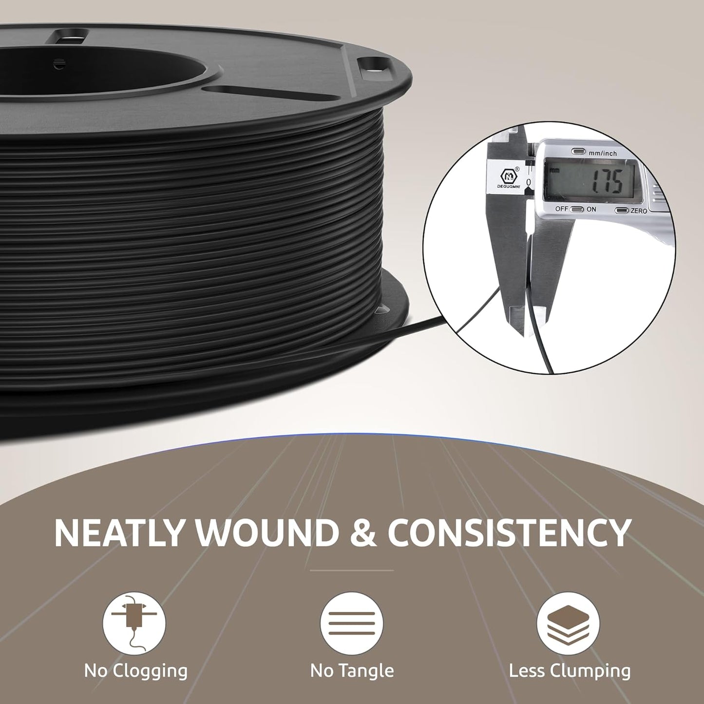 ELEGOO Rapid PETG Filament 1.75mm Black 1KG, 3D Printer Filament Max 600 mm/s High Speed Printing, Dimensional Accuracy +/- 0.02 mm Fit Most FDM Printer 1kg Cardboard Spool