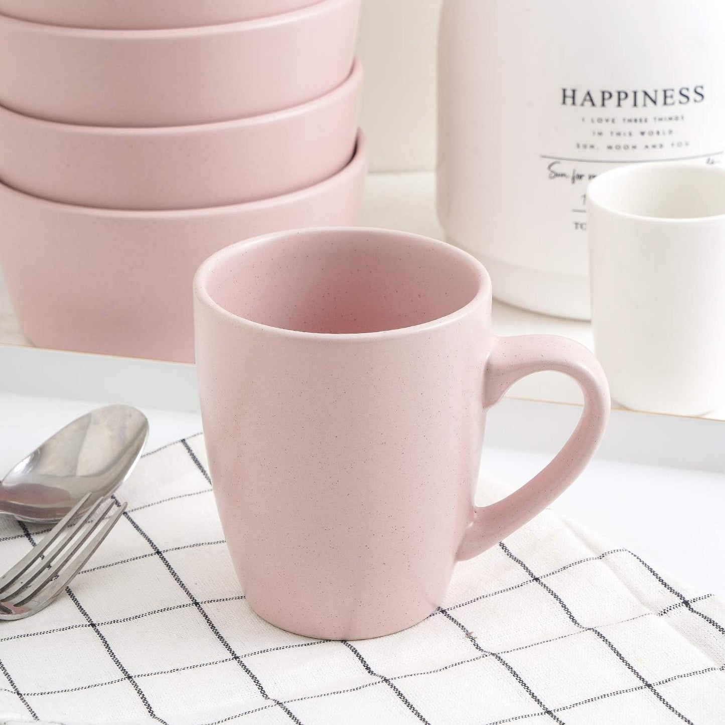 Stone Lain 16 Piece Stoneware Round Dinnerware Set, Pink