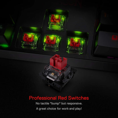 Redragon K582 SE Wired RGB Gaming Keyboard, 104 Keys Mechanical Keyboard w/Upgraded Hot-swappable Socket, Noise Dampening Kit, Mixed Color PBT Keycaps, Linear Red Switch