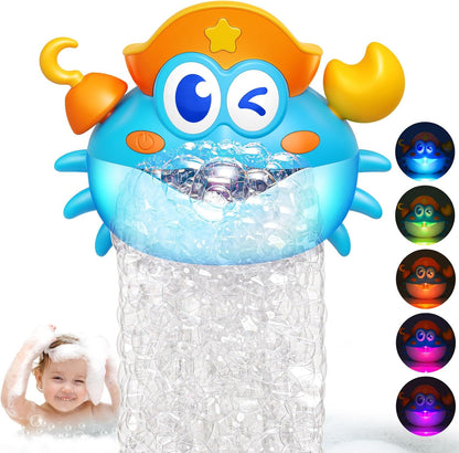 Bath Toys for Toddlers 1-3, vicia Bath Bubble Machine for Kids Age 3-5 Crab Bubble Bath Toys with Music & Light for 1 2 3 4 5 Year Old Boys Girls Light-Up Bathtub Toys for Babies Gifts