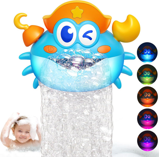 Bath Toys for Toddlers 1-3, vicia Bath Bubble Machine for Kids Age 3-5 Crab Bubble Bath Toys with Music & Light for 1 2 3 4 5 Year Old Boys Girls Light-Up Bathtub Toys for Babies Gifts