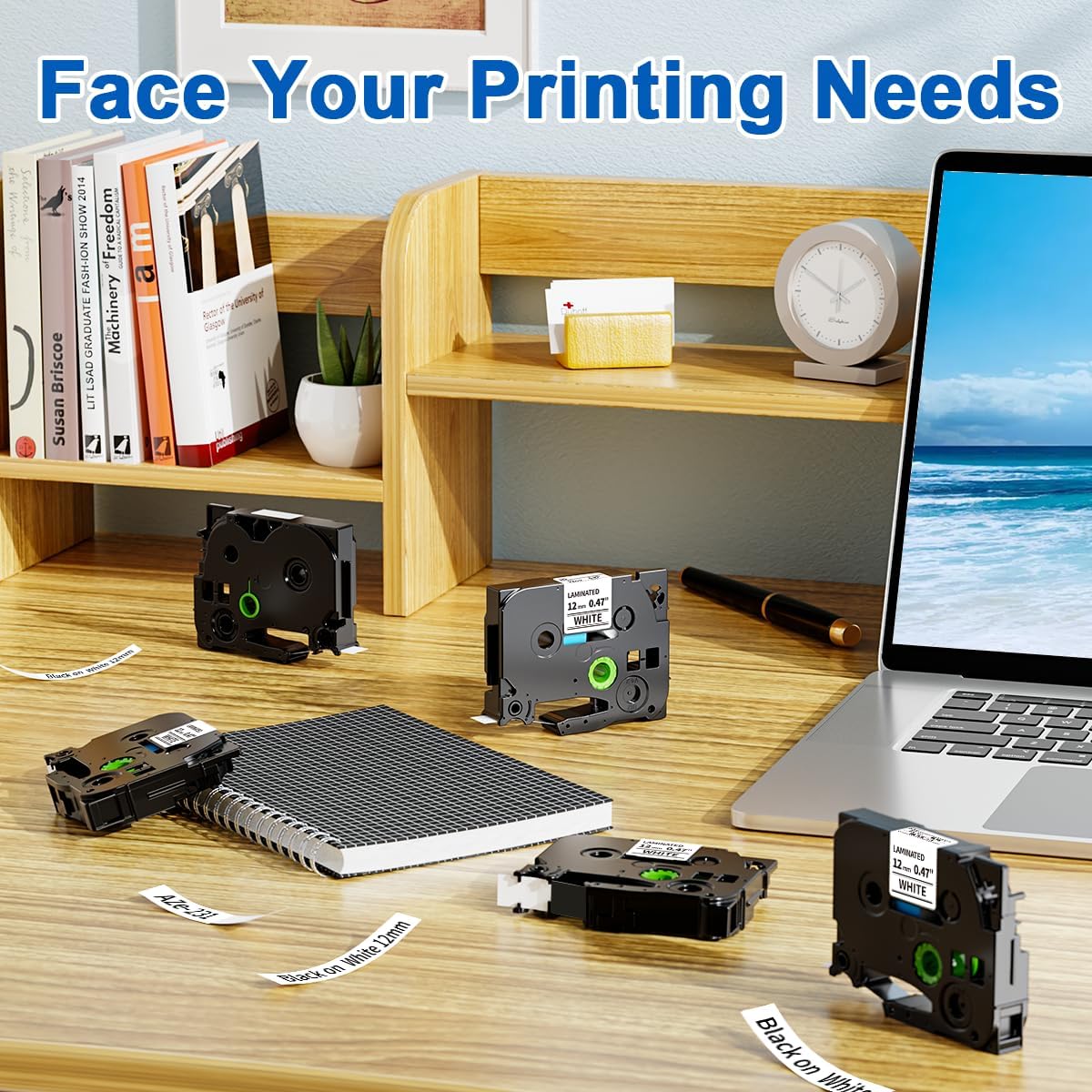 5 Pack Compatible with Brother Label Maker Tape P Touch TZe TZ Tape 12mm 0.47'' Laminated White TZe-231 TZ 231 Label Tape for Brother P-Touch PT-H110 PT-D210 PT-D600 PT-D400AD PT-1290