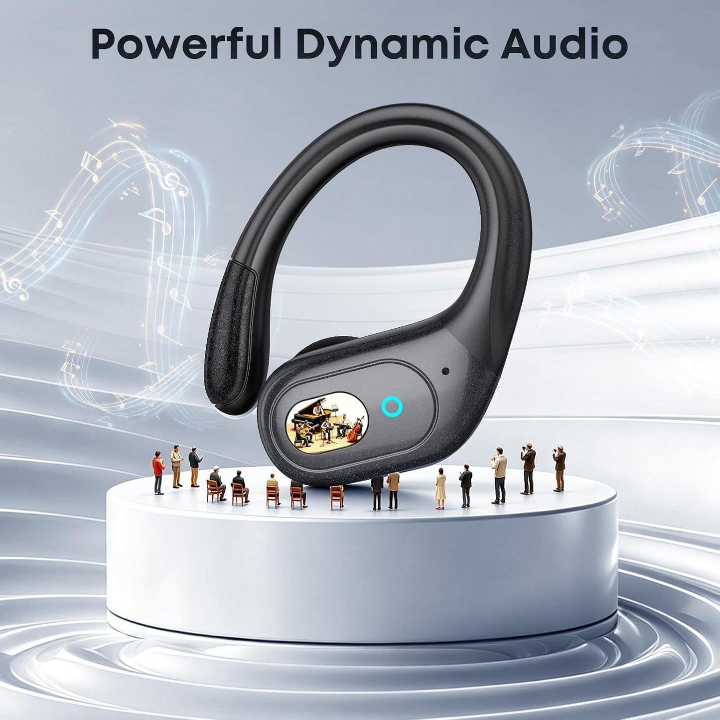 Wireless Earbuds Bluetooth 5.4 Headphones, Noise Canceling Ear Buds with 75hr Playtime, LED Power Display, IPX7 Waterproof Earphones Over Ear Earphones for Sports/Workouts